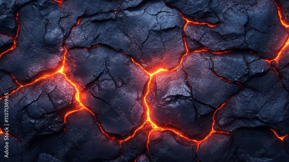 A textured surface of dark volcanic rock with glowing orange cracks, resembling molten lava beneath. A textured surface of dark volcanic rock with glowing orange cracks, resembling molten lava beneath.