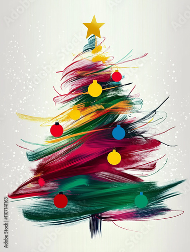 A vibrant Christmas tree pa...
