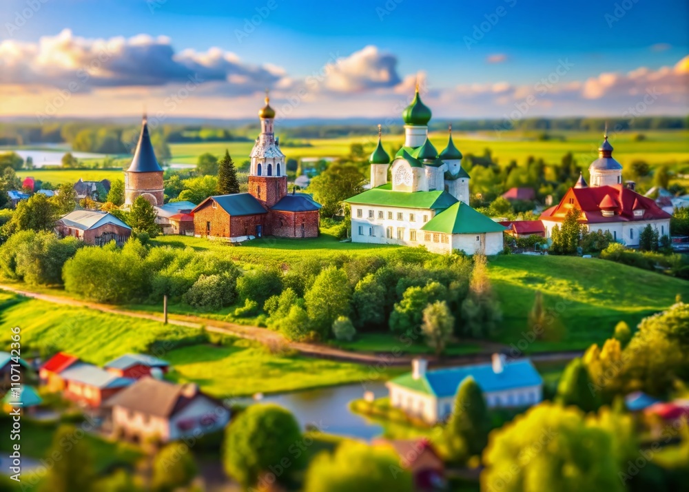 Summer in the Russian Province: A Tilt-Shift View of the Charming Fields and Historic Landmarks of Suzdal in the Golden Ring Region Summer in the Russian Province: A Tilt-Shift View of the Charming Fields and Historic Landmarks of Suzdal in the Golden Ring Region