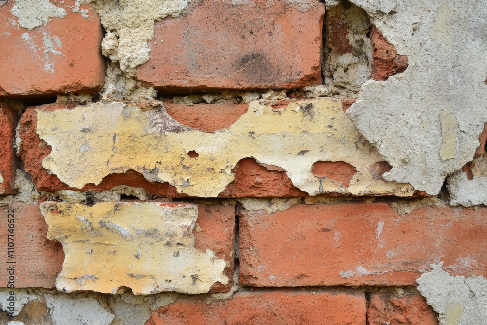 Textured brick wall, aged red and brown tones with natural weathering and mortar details, urban and raw Textured brick wall, aged red and brown tones with natural weathering and mortar details, urban and raw