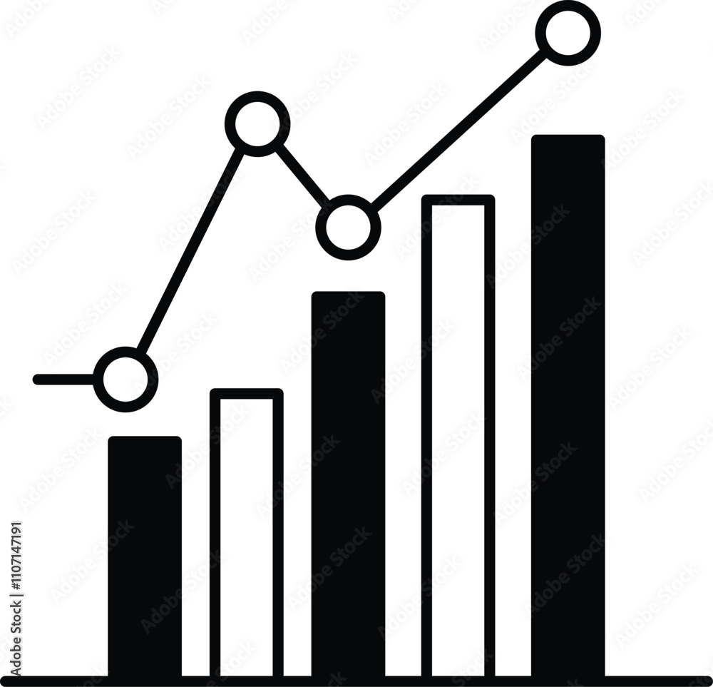 A graph with black and white bars showing a downward trend A graph with black and white bars showing a downward trend