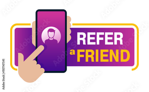 Referral program creative banner in geometric style