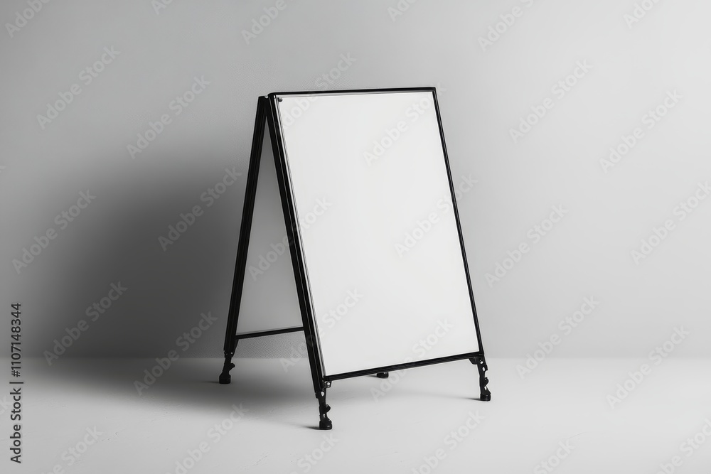 A-frame sign with blank white sign surface. A-frame sign with blank white sign surface.