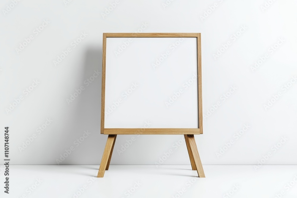 Wooden easel with blank canvas on white background. Wooden easel with blank canvas on white background.