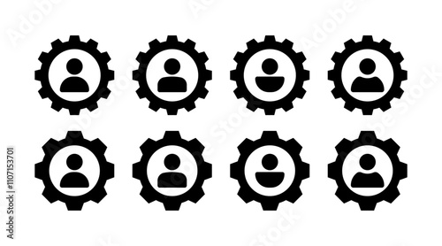 Customize Character Buttons. Silhouette Style. Vector icons
