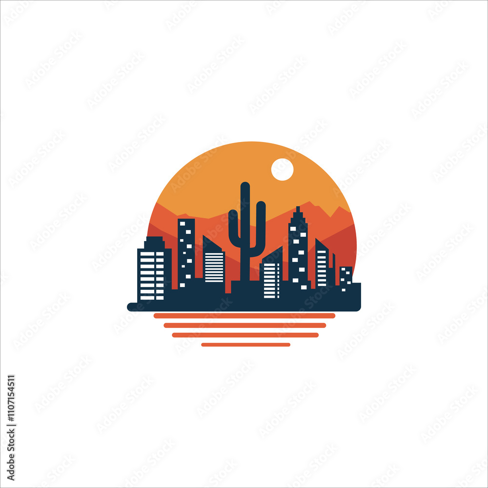 arizona city mountain logo vector template for your business