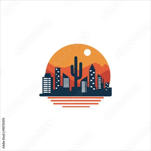 arizona city mountain logo vector template for your business