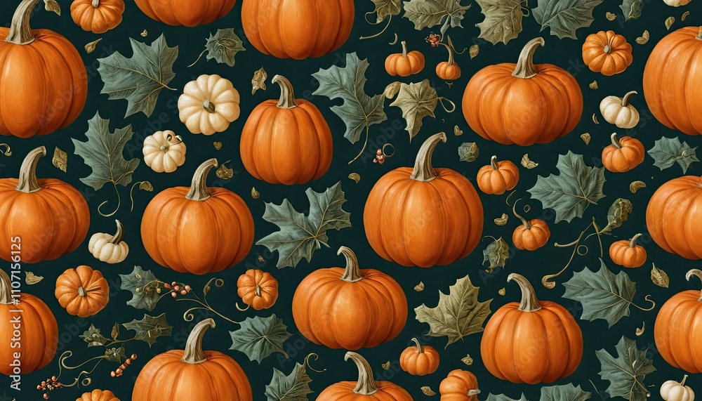Pumpkins of various sizes scattered on a bed of green leaves, evoking an autumnal atmosphere.
Pumpkins of various sizes scattered on a bed of green leaves, evoking an autumnal atmosphere.