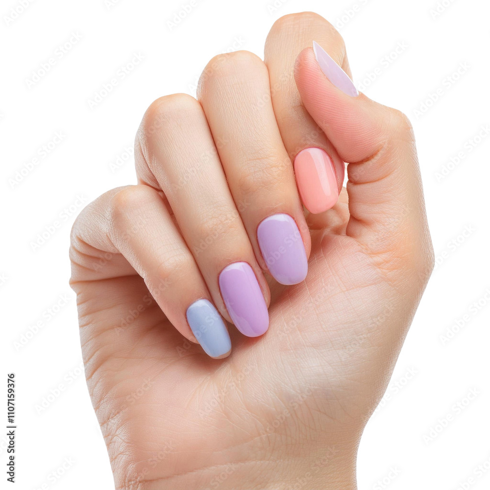 beauty woman hand with nails pastel color beauty woman hand with nails pastel color