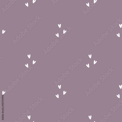 Cute seamless pattern with small hearts. Vector Pastel background. Valentines day and love