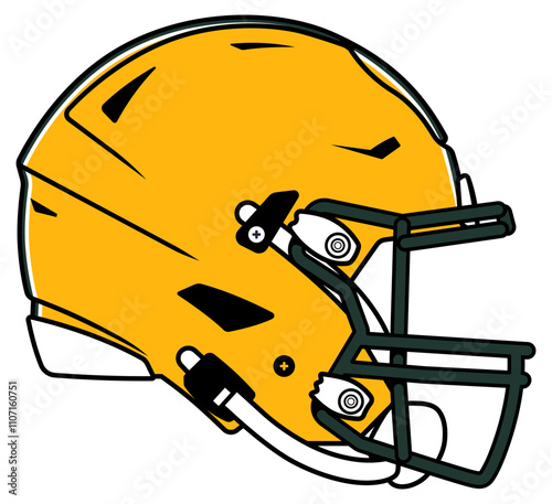 Yellow modern helmet of the Green Bay Packers American football team