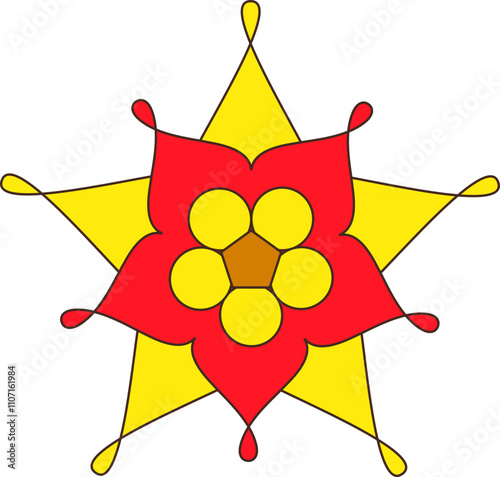 Christmas Star Lantern - Philippine Parol Illustration