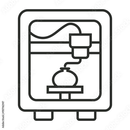 3D printing outline icon, editable vector illustration and transparent graphic element. Isolated on white background
