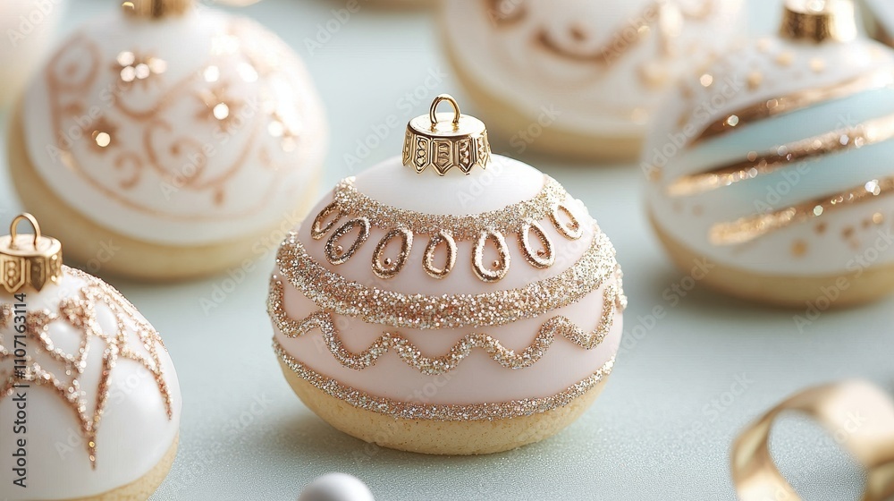 Make Christmas ornament cookies using round sugar cookies decorated with edible metallic paint Make Christmas ornament cookies using round sugar cookies decorated with edible metallic paint