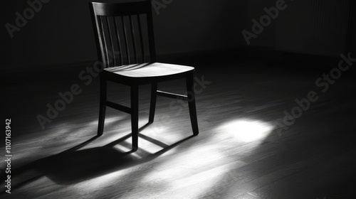 Wallpaper Mural Solitary chair in dimly lit room. Torontodigital.ca