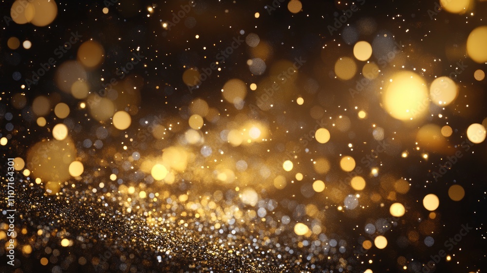 A shimmering background of golden bokeh lights creating a festive and celebratory atmosphere. A shimmering background of golden bokeh lights creating a festive and celebratory atmosphere.