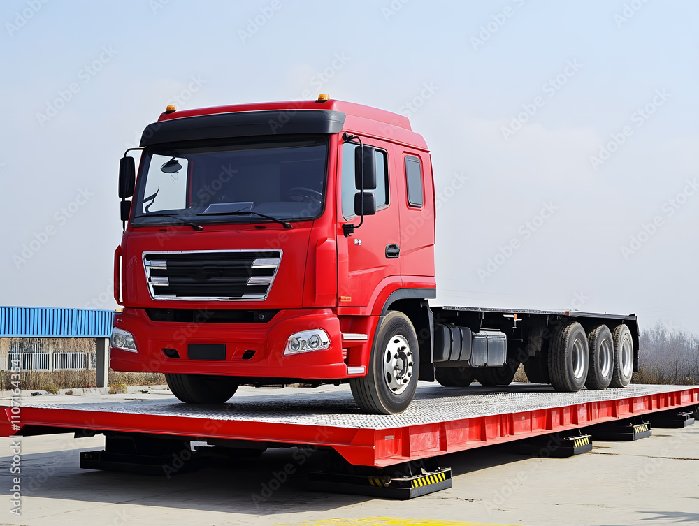 A truck or trailer carrying cargo on truck scales. Neural network AI generated art A truck or trailer carrying cargo on truck scales. Neural network AI generated art