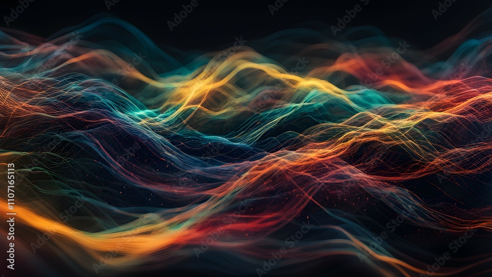 Fototapeta premium Abstract waves of color and light create a dynamic visual experience.