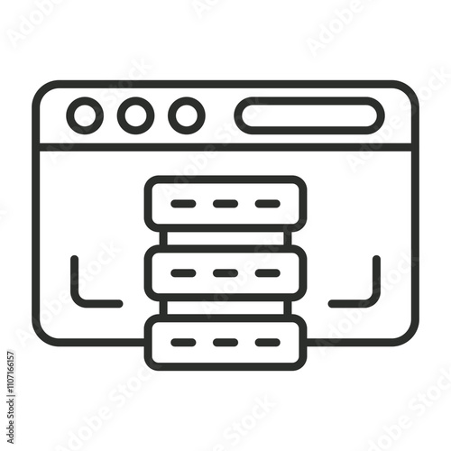 Web hosting outline icon, editable vector illustration and transparent graphic element. Isolated on white background