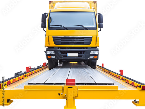 A truck or trailer carrying cargo on truck scales. Neural network AI generated art