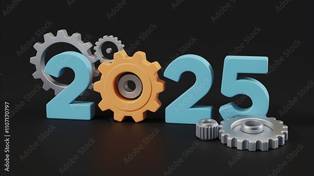 2025 New Year celebration with engineering mechanisms and gears, industrial business concept, ideal for corporate presentations and marketing materials.
2025 New Year celebration with engineering mechanisms and gears, industrial business concept, ideal for corporate presentations and marketing materials.