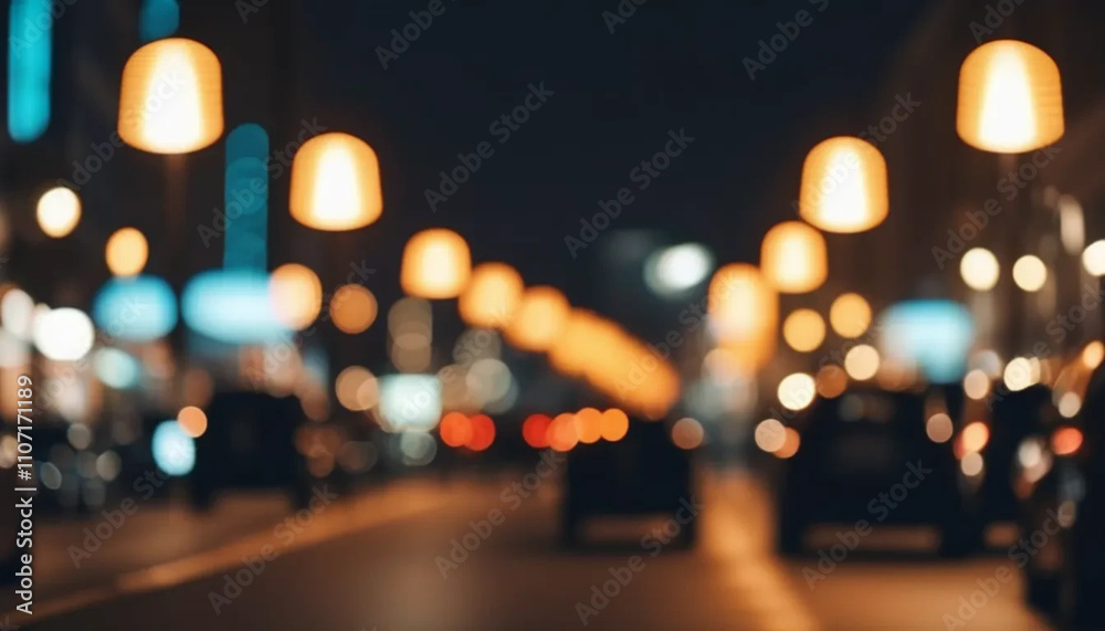 Blurred street lights by night as a background. Blurred street lights by night as a background.