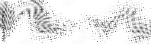 Dynamic Black and White Halftone Wave Pattern Stylish Geometric Design for Product Banners and Covers