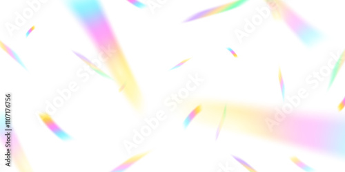 Light effect and zigzag ribbon falling from above on a beam of light, tinsel vector