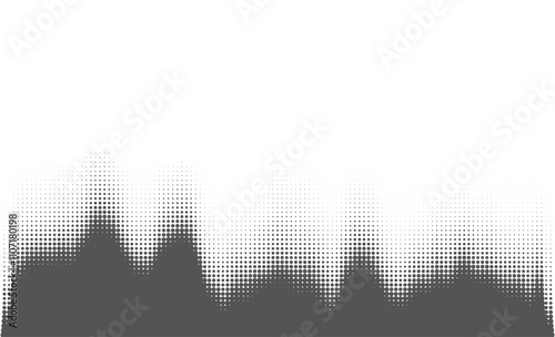 Black and White Halftone Effect Round Wave Pattern for Stylish Decorative Applications