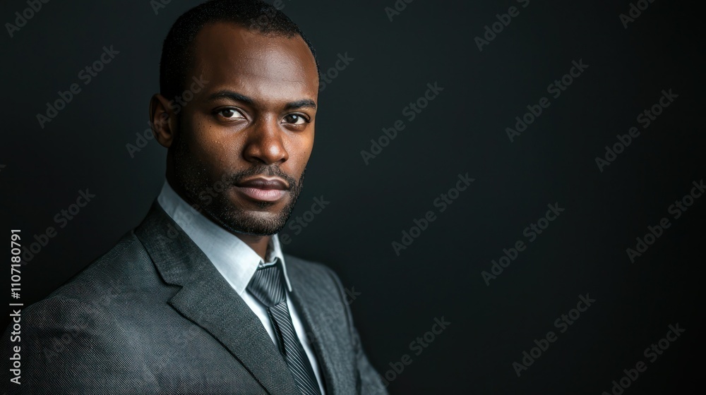 A dynamic confident portrait of a man in a suit, looking directly at the camera with an assured expression A dynamic confident portrait of a man in a suit, looking directly at the camera with an assured expression