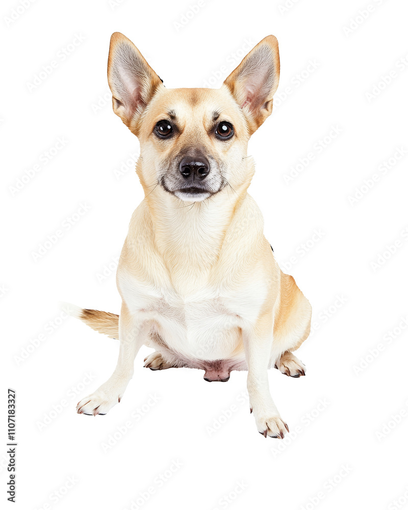 High-Quality PNG Corgi and Chihuahua Crossbreed Dog Sitting Isolated on White Background – High Resolution High-Quality PNG Corgi and Chihuahua Crossbreed Dog Sitting Isolated on White Background – High Resolution