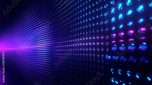 Abstract Background of Colorful Light Patterns in a Modern Digital Display with Vibrant Blue and Purple Hues