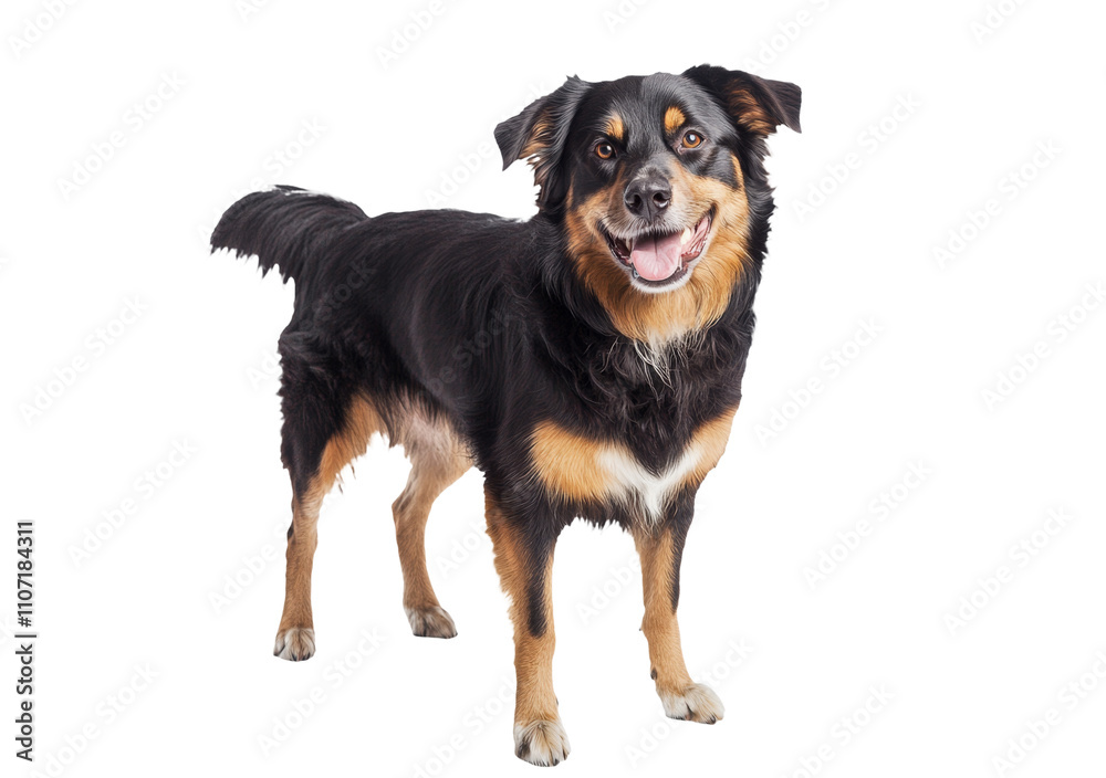 High-Quality PNG English Shepherd Cross Dog Standing Isolated on White Background – High Resolution High-Quality PNG English Shepherd Cross Dog Standing Isolated on White Background – High Resolution