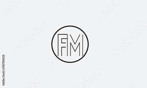 FM, MF , F , M , Abstract Letters Logo Monogram