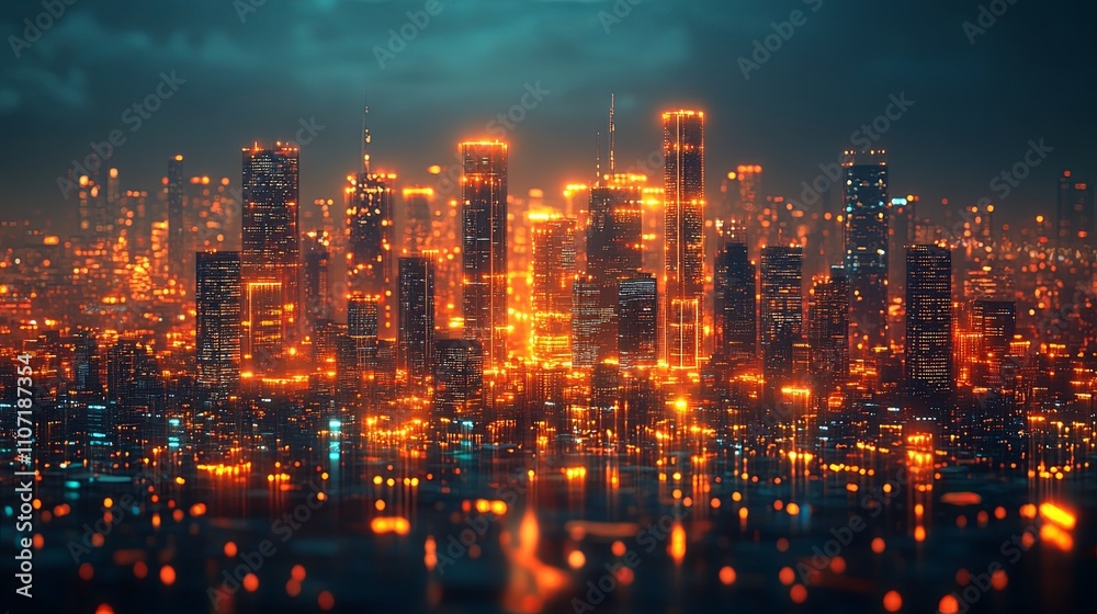 Futuristic Cityscape with Dynamic Elements in Gigapixel Futuristic Cityscape with Dynamic Elements in Gigapixel