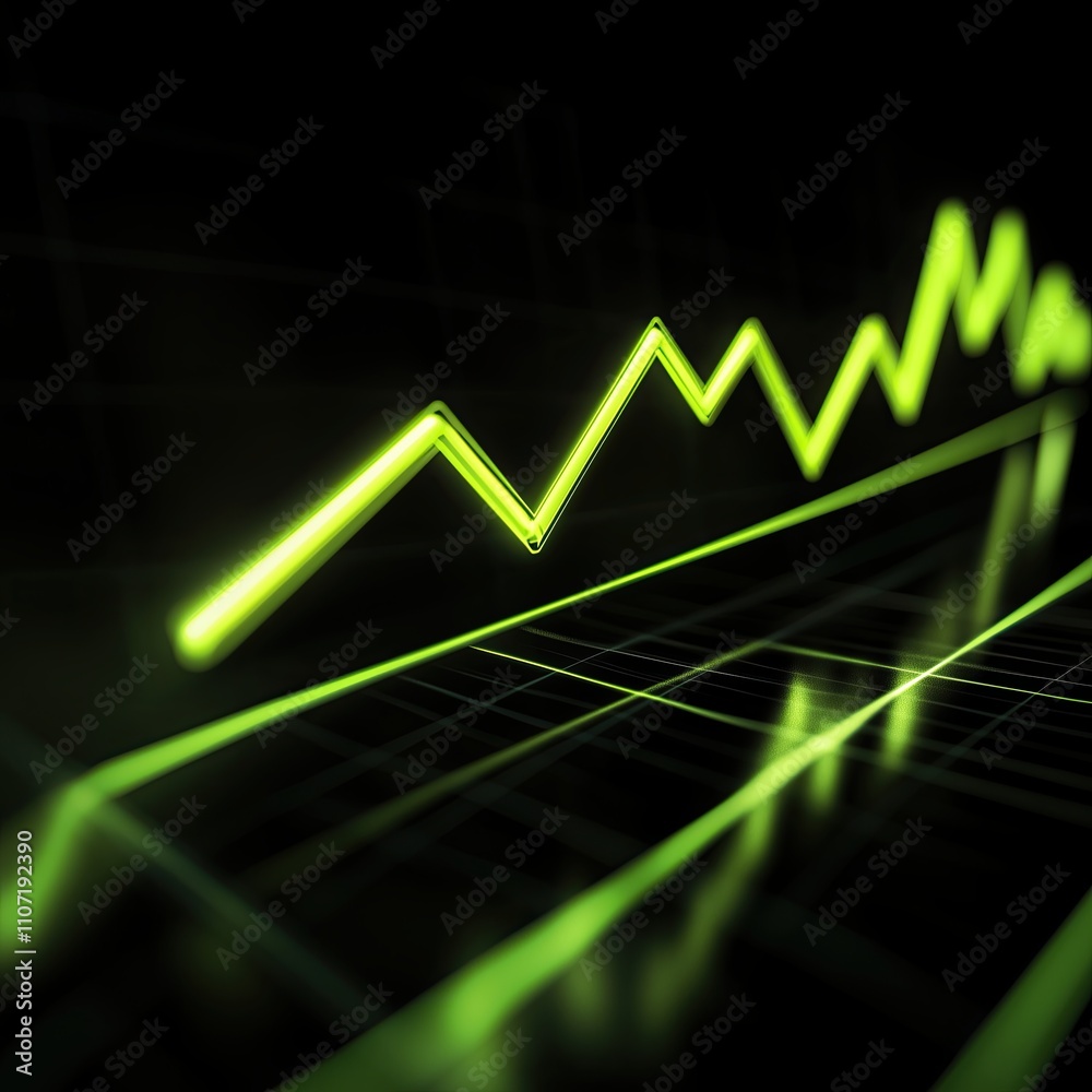 Naklejka premium Positive Business Growth Stock Chart Graphic