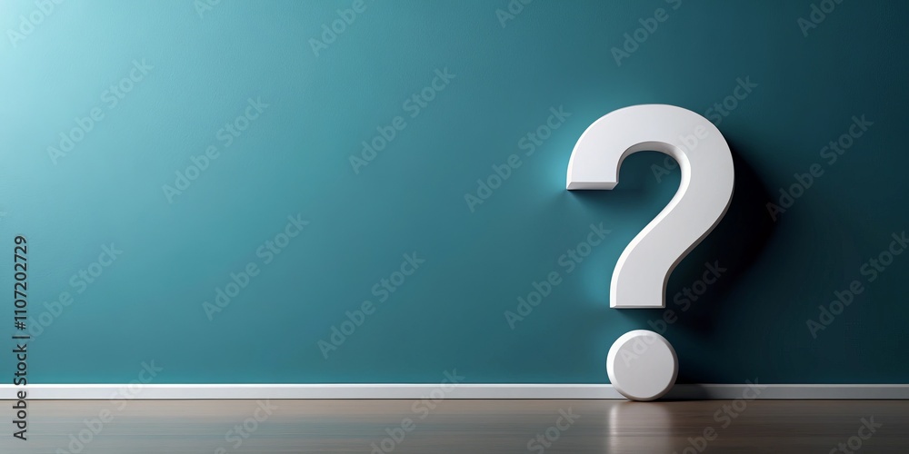 Illustrative Banner with White Question Mark on a Clean Background for Product Photography, Ideal for Marketing and Branding Purposes, Versatile Design for Various Uses Illustrative Banner with White Question Mark on a Clean Background for Product Photography, Ideal for Marketing and Branding Purposes, Versatile Design for Various Uses