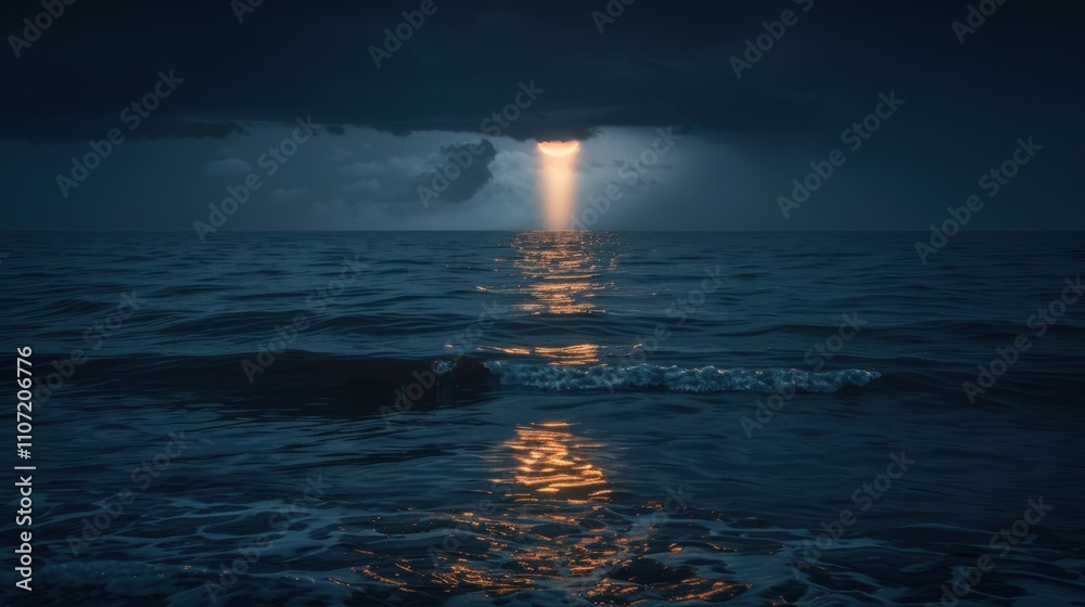 Obraz premium Lightning illuminates the abstract, stormy night. Thunder follows, a testament to the storm's power.