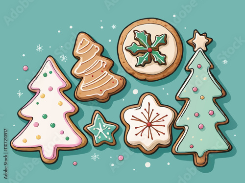 christmas cookies cartoon vector