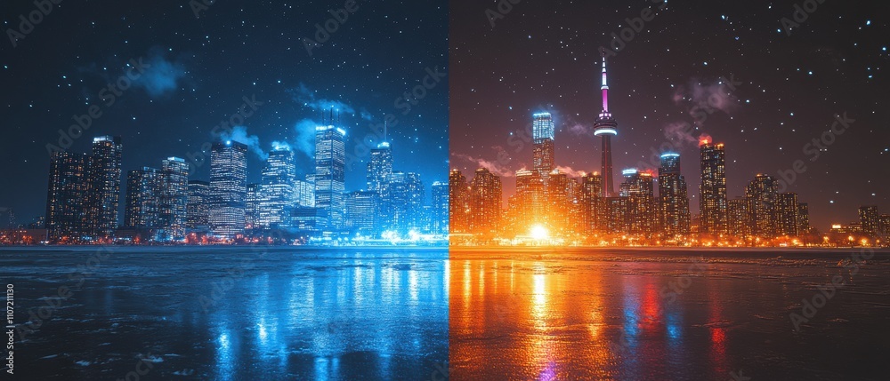 Seasonal Skyline Transformation Cityscape Photography Urban Environment Aerial View Seasonal Changes Seasonal Skyline Transformation Cityscape Photography Urban Environment Aerial View Seasonal Changes