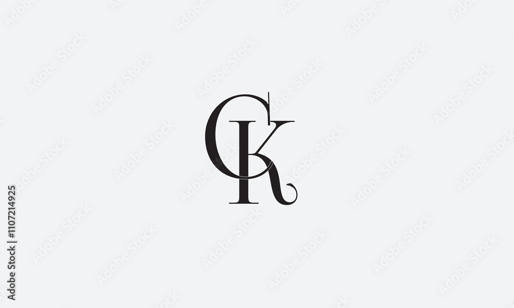 CK, KC, K, C Abstract Letters Logo Monogram CK, KC, K, C Abstract Letters Logo Monogram