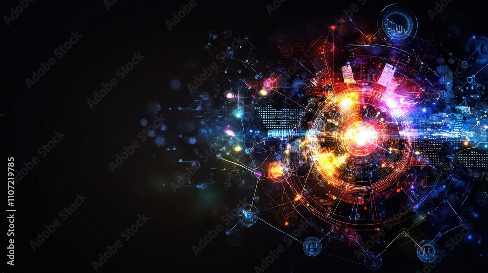 Obraz premium Dynamic business intelligence tools visualization corporate workspace infographic digital realm abstract concept