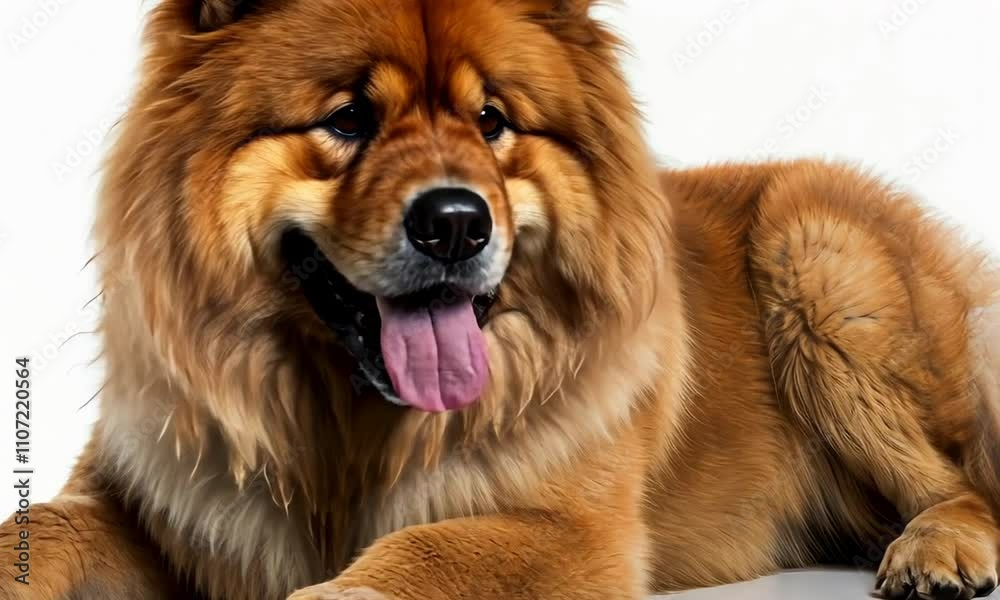 Fluffy chow chow resting peacefully while enjoying the warmth of a sunny room on a bright afternoon Fluffy chow chow resting peacefully while enjoying the warmth of a sunny room on a bright afternoon