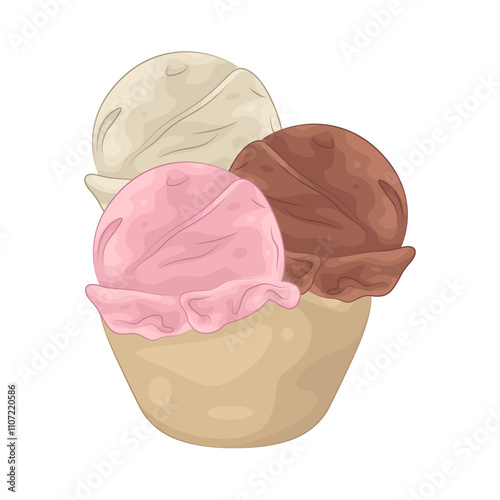Illustration of ice cream scoop 