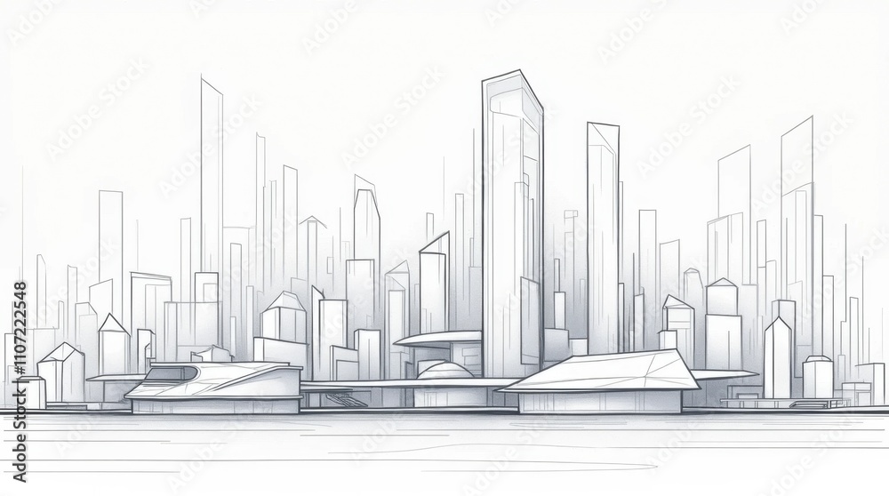 Obraz premium Urban Utopia Line Art