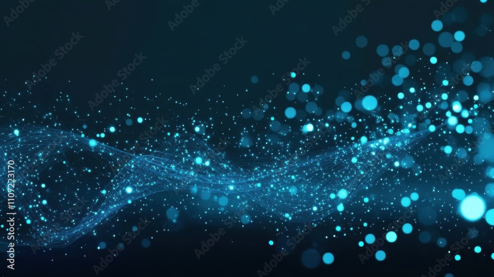 Dynamic Light and Particles Create a Cyan Energy Field