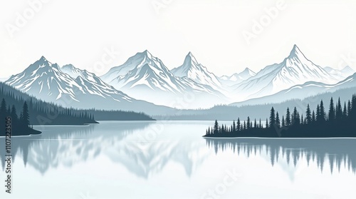 Banff National Park Line Art