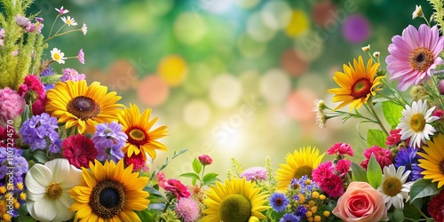 Vibrant Plant Flower Border Materials for Creative Projects, Perfect for Backgrounds and Decorations in Gardening, Floral Design, and DIY Crafts