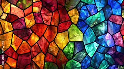 Colorful stained glass window abstract background. Colorful stained glass texture.