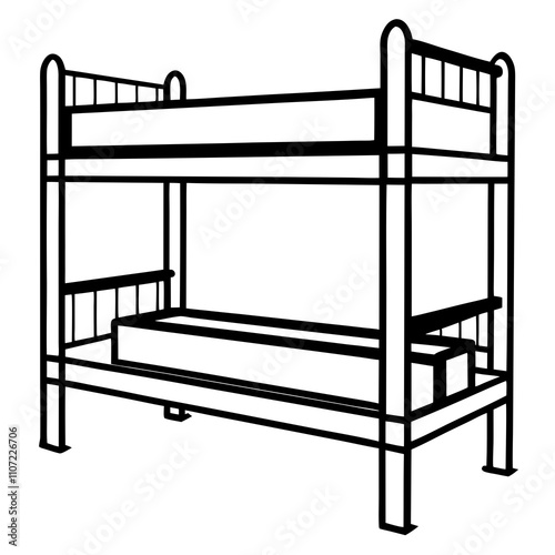 black and white bunk bed